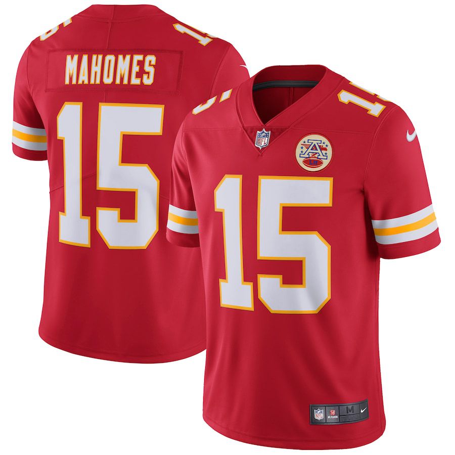 Men Kansas City Chiefs 15 Patrick Mahomes Nike Red Vapor Untouchable Limited NFL Jersey